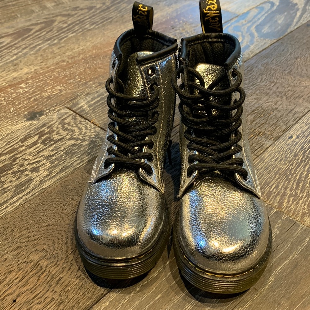New silver/metallic Dr. Martens